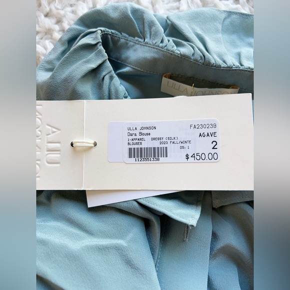 NWT $450 Ulla Johnson Dara Ruffle Neck Silk Blouse - Picture 7 of 7